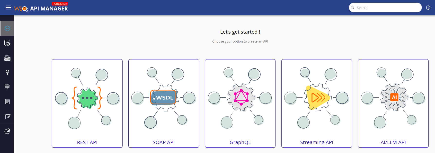 Tampilan wso2 apim publisher